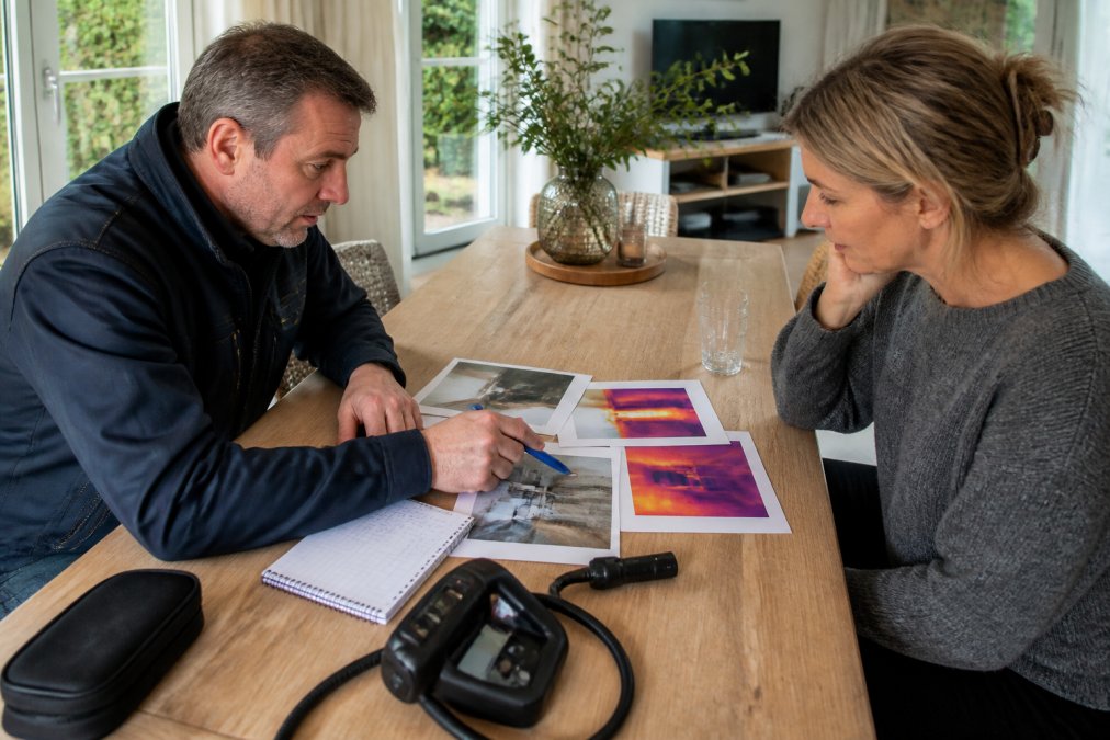 Waterschade detectie rapport voor aannemers